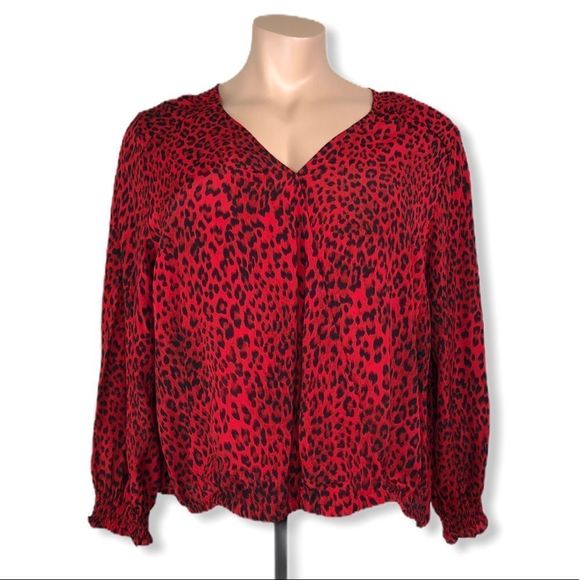Sanctuary Cori Smocked Sleeve Ted Leopard Blouse - Picture 4 of 16